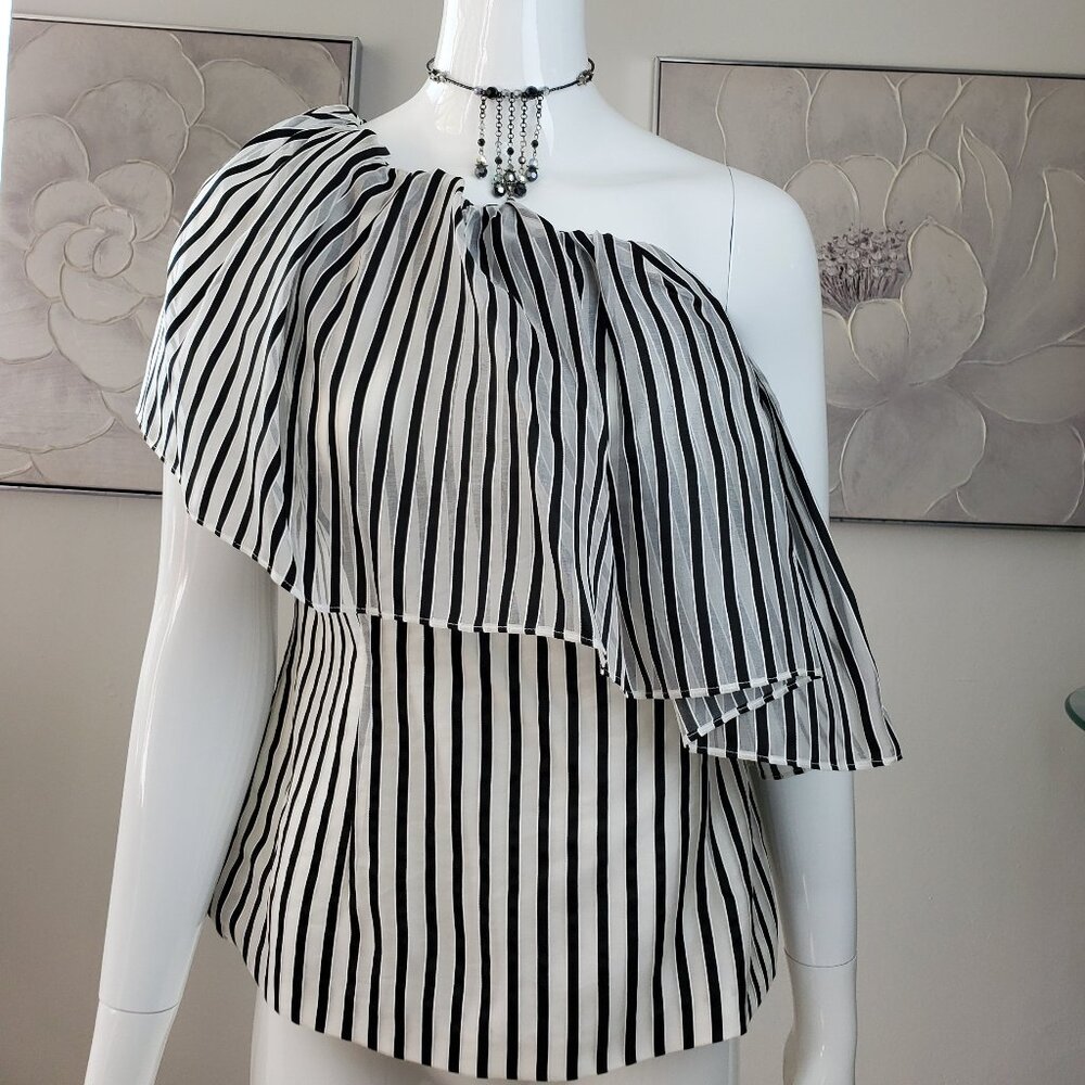 Women's Black and White Stripes top
